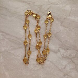 ✨ J. Crew Necklace Gold Yellow Clear Rhinestones Crystal Station Necklace ✨